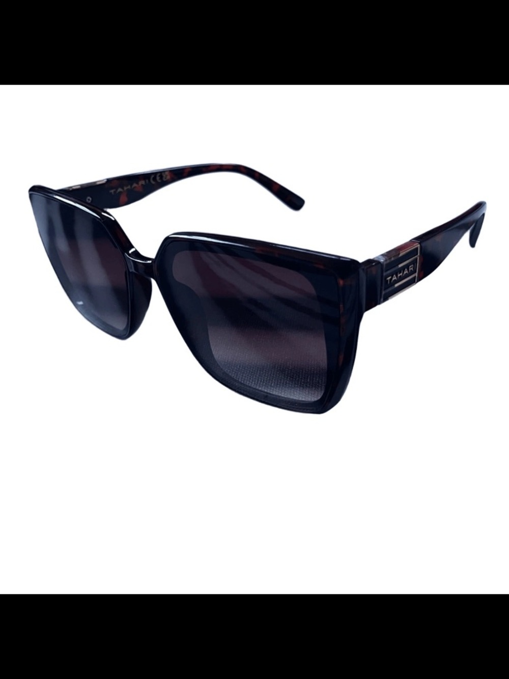 Tahari Cat Eye Square Sunglasses Frame Brown TH917 TS Cat 3